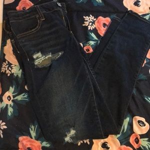American eagle dark ripped skinny jeans